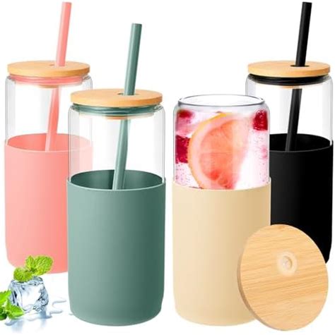 Filltouch Paquete De Vasos De Vidrio Con Funda Protectora De