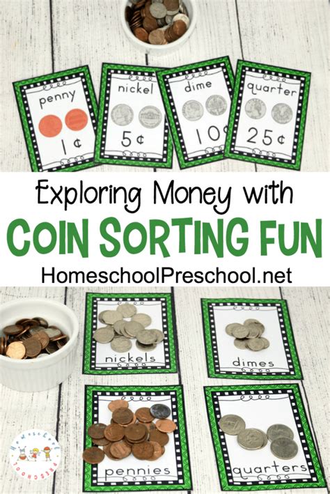 Free Printable Coin Sorting Preschool Activity Money Saving Mom