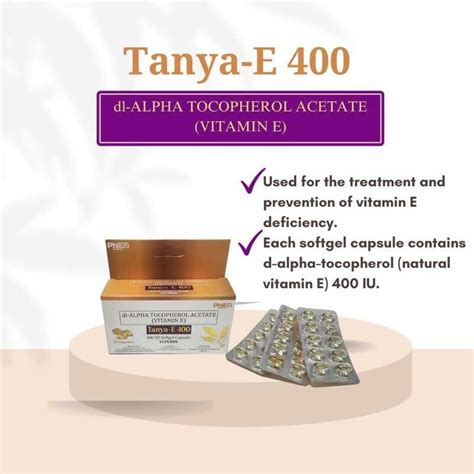 TANYA E 400 IU Dl ALPHA TOCOPHEROL ACETATE VITAMIN E 400IU 30 SOFTGEL