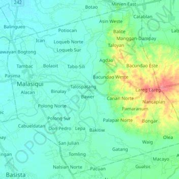 Malasiqui topographic map, elevation, terrain