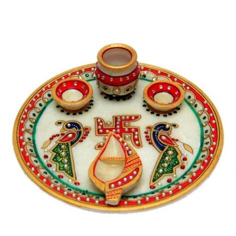 Yes Marble Handicraft Peacock Pooja Thali At Rs 3000 Piece In Chirawa