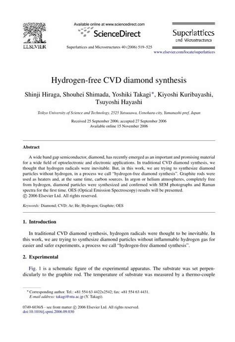 Pdf Hydrogen Free Cvd Diamond Synthesis Dokumentips