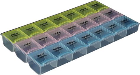 Amazon HelloCreate Medication Organizer Weekly Pill Organizer 3