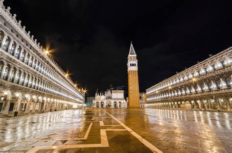 Premium Photo | San Marco square at night, Venice, Italy.