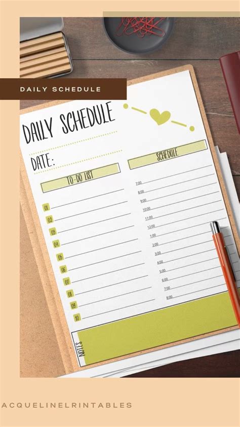 Daily Schedule Printable Daily Planner Template Personal Planner