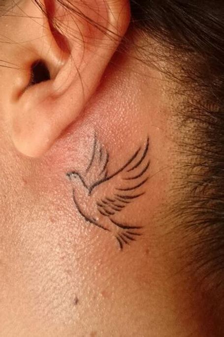 Top More Than 75 Dove Behind Ear Tattoo In Cdgdbentre