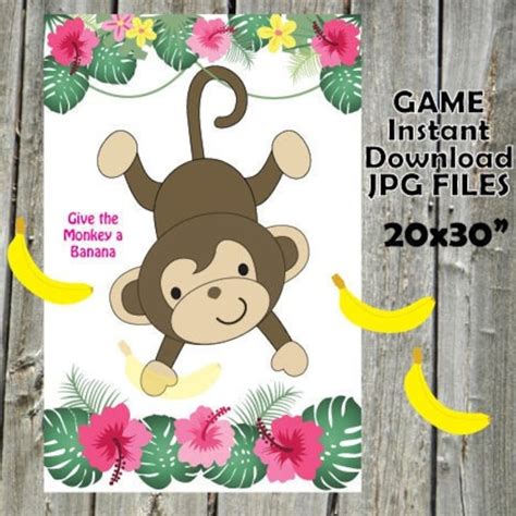 MONKEY GAME Give the Monkey a Banana Birthday Party Game You | Etsy