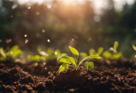 Premium Photo A Small Plant Growing In The Soil In The Sun