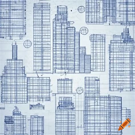 Line drawing of a skyscraper blueprint on Craiyon