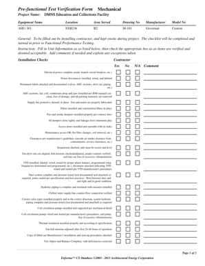 Fillable Online Prefunctional Test Verification Form Fax Email Print