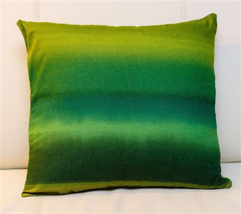 Green Pillow Cover Marimekko Pattern Handmade Pillow 16x16 Inches