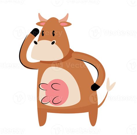 Brown Cow Cartoon Character 17221585 Png