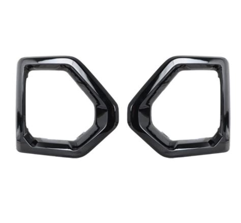 Pair Black Front Fog Light Outer Bezel Cover For Gmc Sierra