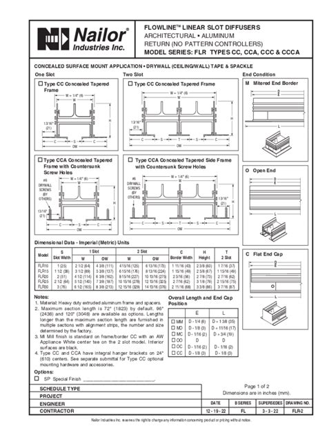 Fillable Online Submittal Model Series Flr Types Cc And Cca And Ccc