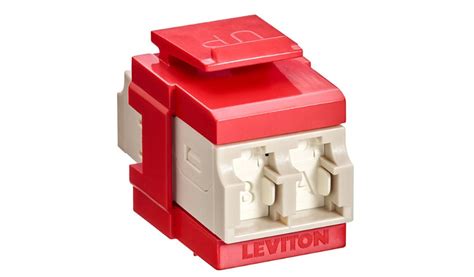 Leviton Quickport Om12 Multimode Duplex Lc Adapter Beigecrimson Red 41086 Mlr Patch