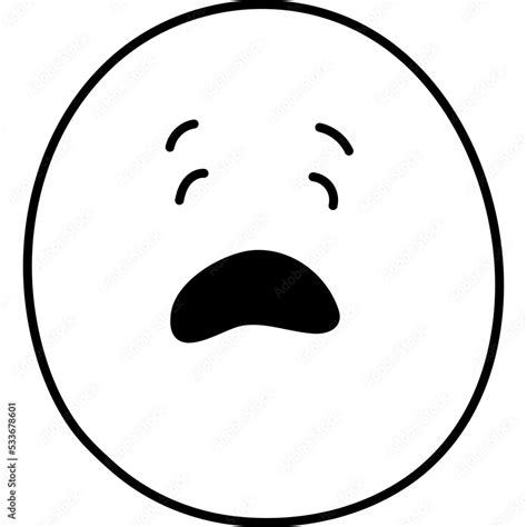 Loudly Crying Face Emoji Outline Vector Smiley Stock Vector Adobe Stock