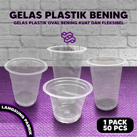 Jual Gelas Plastik DATAR Bening 12gram Ukuran 10oz 12oz 16oz 22oz Cup