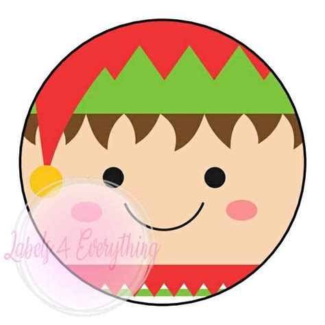 Christmas Elf Face Stickers Labels4everything