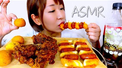 【asmr】ピリ辛チキンとチーズボールとソトックを食べる音【咀嚼音】 芸能人youtubeまとめ