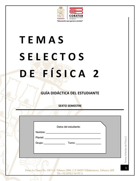 Sexto Semestre Gu A Did Ctica Del Estudiante Temas Selectos De