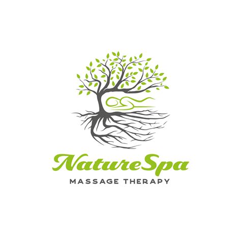 Nature Spa Massage Therapy Logo Tree And Roots Spa Logo Design