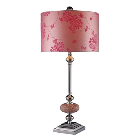 Dimond Lighting D1711 Lauren 1 Light Table Lamp In Chrome And Pink