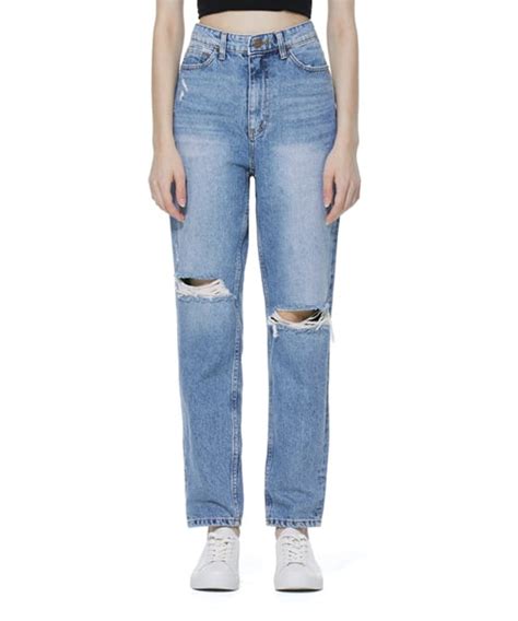 Musinsa Lady Volume Destroyed Denim Blue