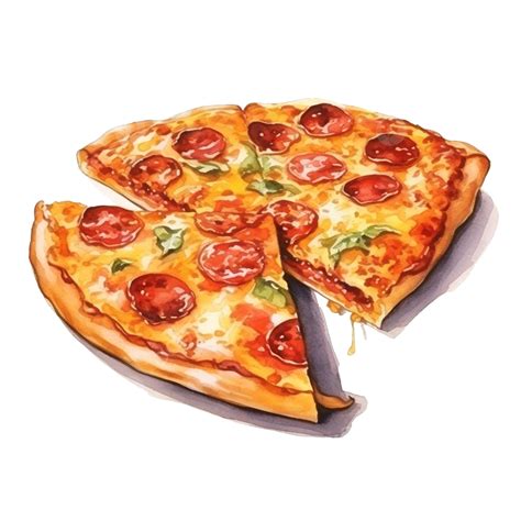 Pizza Fast Food Watercolor Pizza Watercolor Hand Painting Png