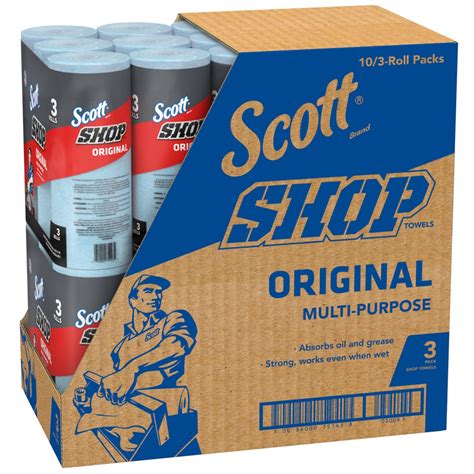 Scott® Shop Towels Original 75143 Heavy Duty Blue Towels 10 Packs