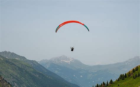 Paragliding In Mountains Paragliding Sky Mountains Parachute Hd