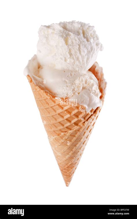 Vanilla Ice Cream Cone Stock Photo Alamy