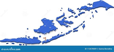 3d Isometric View Map Of Indonesia With Blue Surface And Cities ...