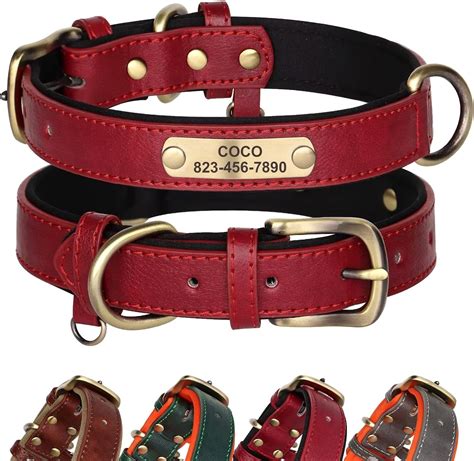 Didog Leather Dog Collar Personalized For Small Medium Large Dogs Soft