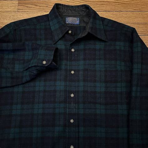 Vintage Vintage Pendleton Black Watch Tartan Plaid Wool Shirt Grailed