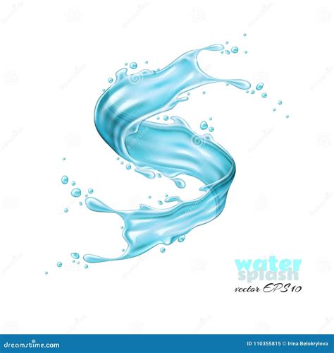 Vector Realistic Blue Water Splash Paint Stock Vector Illustration Of