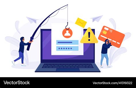 Cyber Criminals Phishing Stealing Private Vector Image