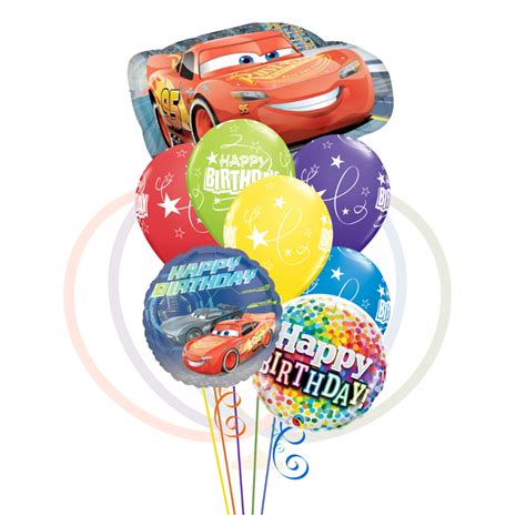 Lightning Mcqueen Birthday Balloon Bouquet Vibrant Party Decor Posh