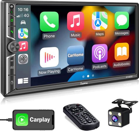 Sjoybring Double Din Car Stereo With Voice Control Carplay Bluetooth Mirror Link