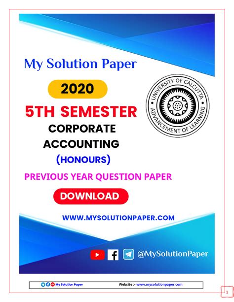 2020 H Corporate Accounting 5th Semester Question Paper By My