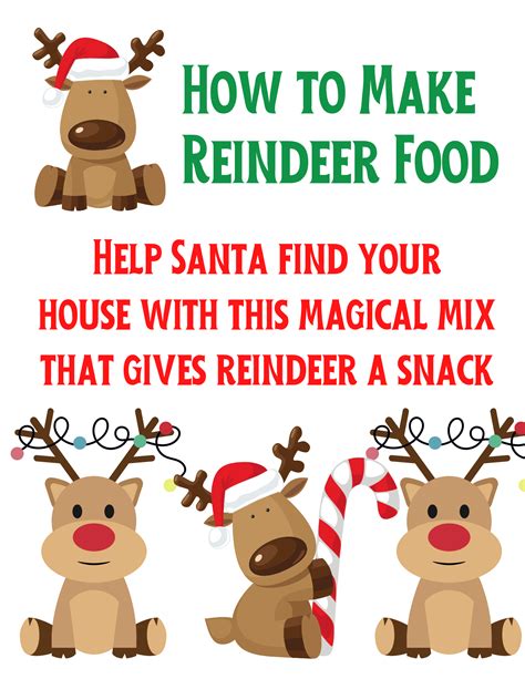 Free Magic Reindeer Food Printable Recipe And Topper