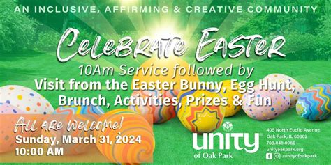 Easter Sunday Celebration Service With Egg Hunt Easter Bunny And Brunch