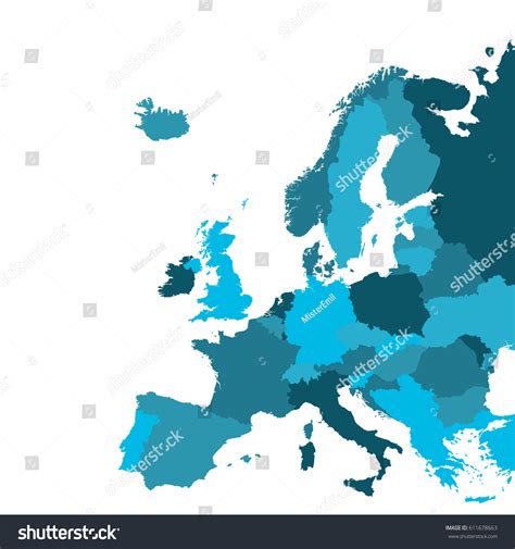 Europe Map Stock Vector Royalty Free 611678663 Shutterstock