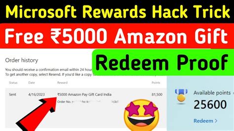 🤑₹5000 Amazon T Card Redeem In 1 Day😍microsoft Rewards Hack Trick Microsoft Rewards Aasif