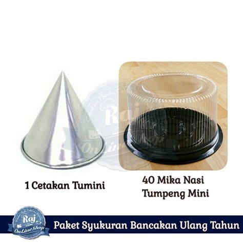 Jual Paket Ulang Tahun Cetakan Tumini Plus 40 Mika Tumpeng Mini 15cm