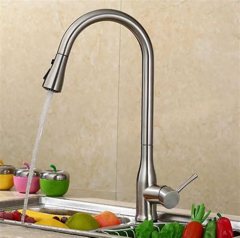 Free Shipping Pull Out The Kitchen Faucet Sink Faucet Hot And Cold Sink Faucet Copper Telescopic