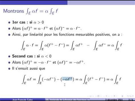 10 Demo linéarité intégrale de Lebesgue cas général YouTube