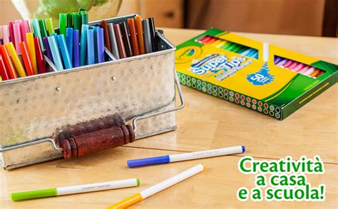 Crayola Super Tips Pennarelli Lavabili Punta Media Confezione Da 50