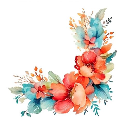 Watercolor Floral Wreath Isolated Illustration Ai Generativexa