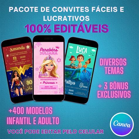 Combo Pack Convites Digitais F Ceis E Lucrativos Eternize