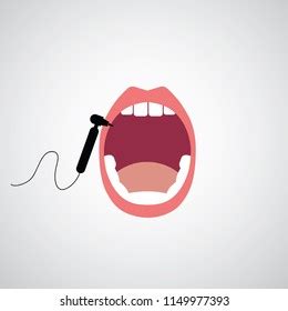 Vector Illustration Tongue Hygiene Brush Toothbrush Stock Vector